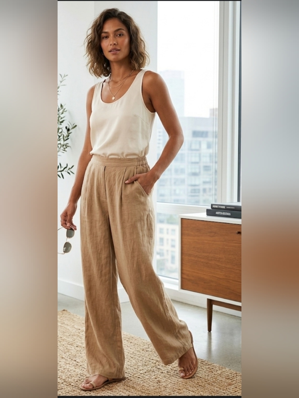 NWT PURO LINO Italy Linen Pants
